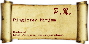 Pingiczer Mirjam névjegykártya